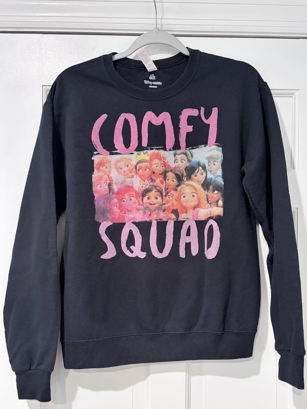 Jerzees Black "Comfy Squad" Disney Princess Graphic Sweatshirt